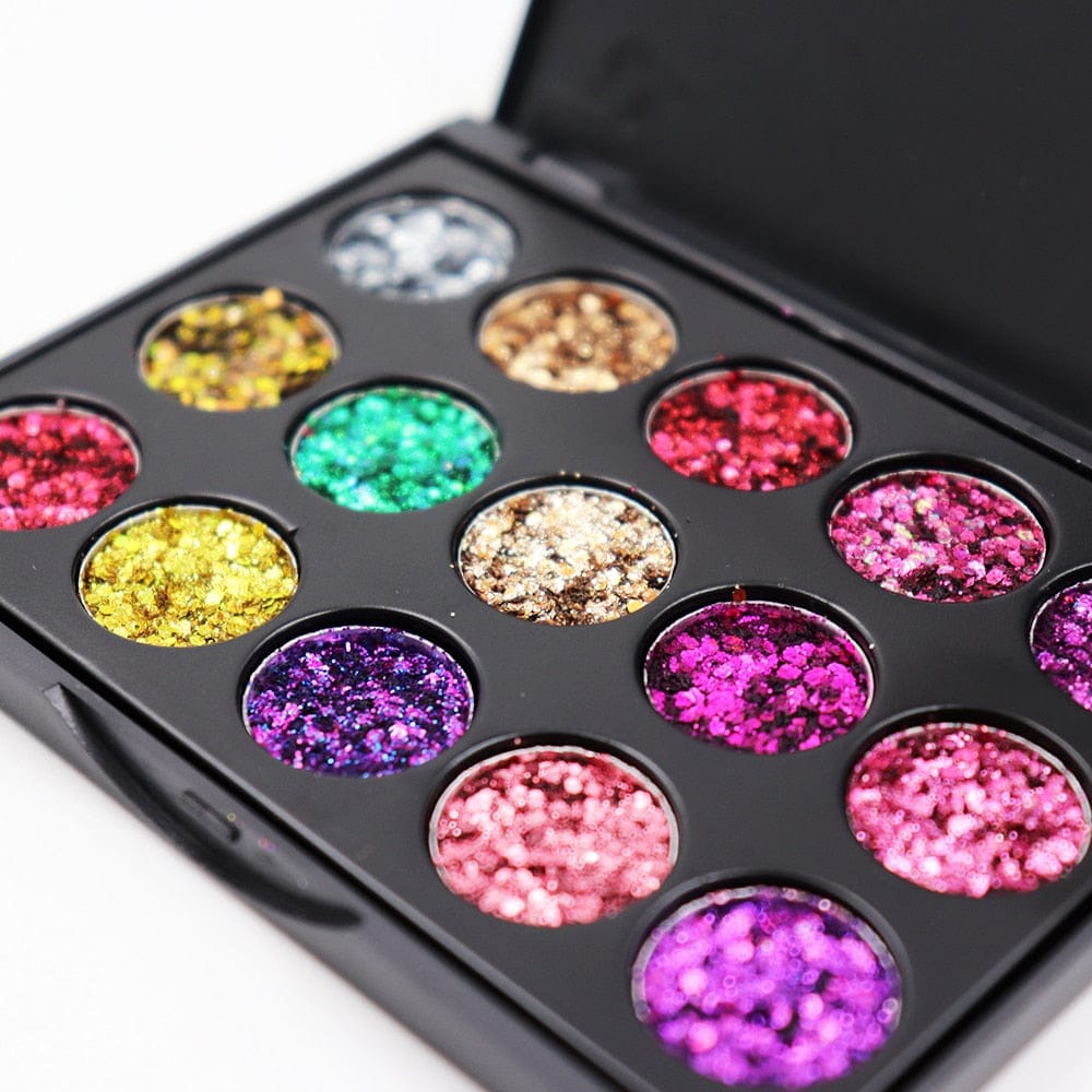 Brand Glitter Eyeshadow 15 Color Glitter Eyes Palette Bennys Beauty World