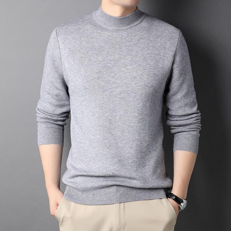 Brand New Men's Cashmere Sweater Half Turtleneck Men Sweaters Bennys Beauty World