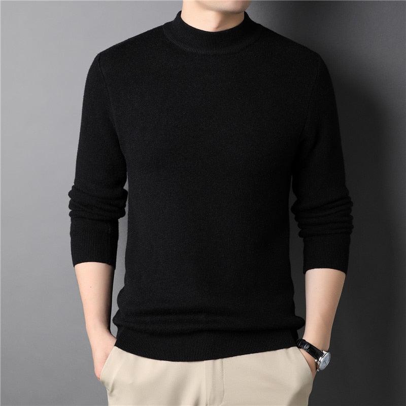 Brand New Men's Cashmere Sweater Half Turtleneck Men Sweaters Bennys Beauty World