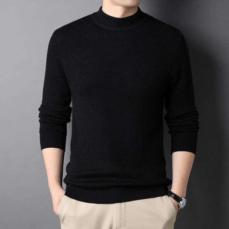 Brand New Men's Cashmere Sweater Half Turtleneck Men Sweaters Bennys Beauty World