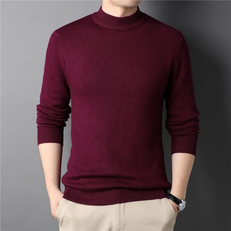 Brand New Men's Cashmere Sweater Half Turtleneck Men Sweaters Bennys Beauty World