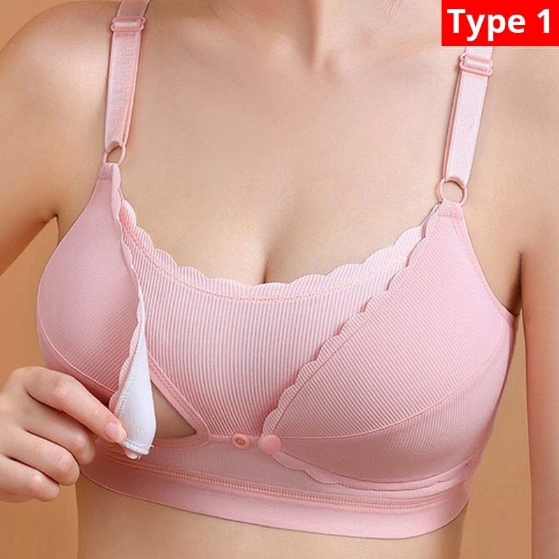 Cotton Maternity Nursing Bras Pregnant Breastfeeding Pregnancy Women  Underwear Breast Feeding Bra (Bands Size : 34(75), Color : Pink) :  : Clothing, Shoes & Accessories
