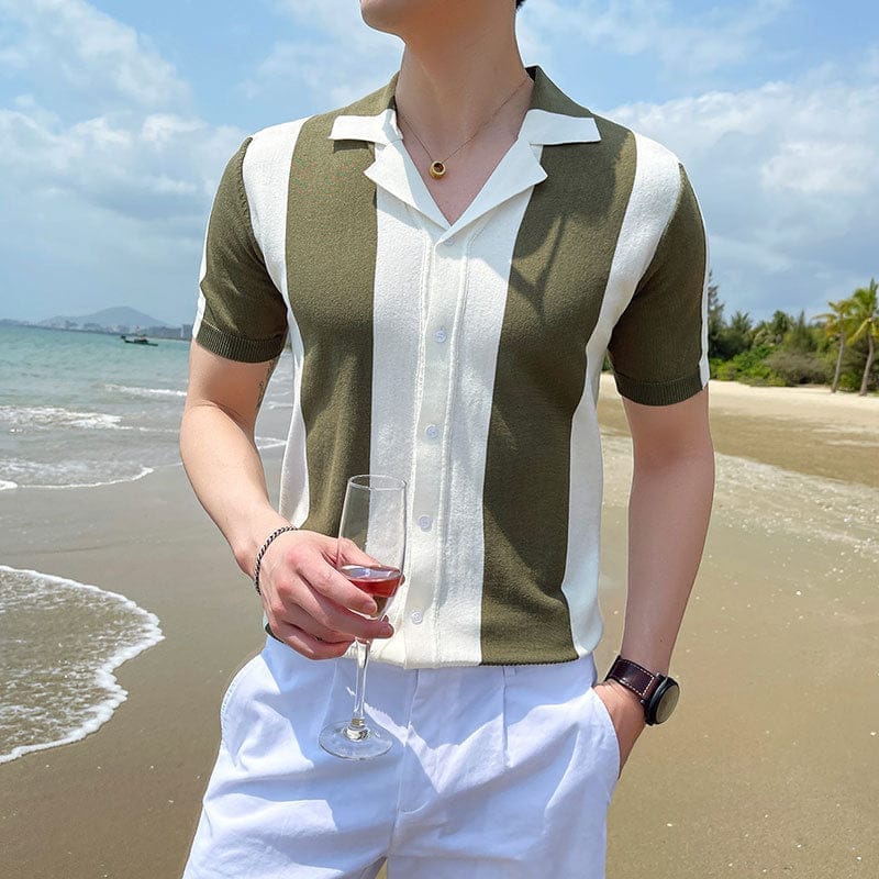 British Men's Slim Fashion Knitted Polo Shirt Bennys Beauty World