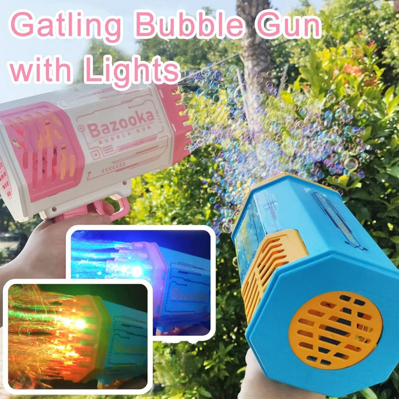 Bubble Gun Rocket 69 Hole Gatling Bubble Machine for Children Bennys Beauty World