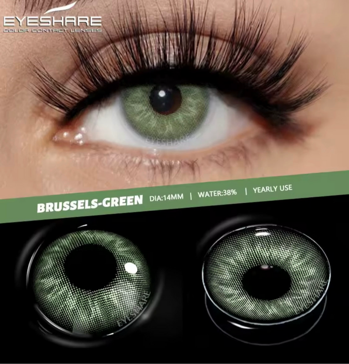 1 Pair green colour contacts