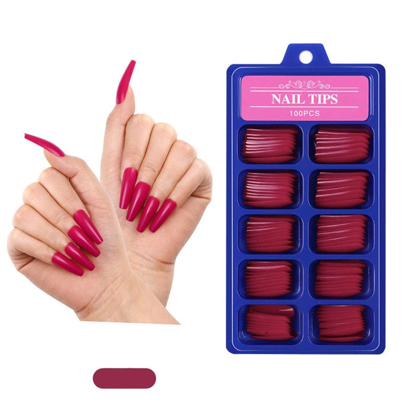 Candy Color Full Cover Matte False Fake Nails Extension False Nails Bennys Beauty World