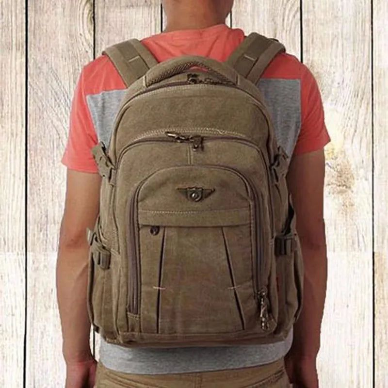 Canvas Military School Backpack Bennys Beauty World