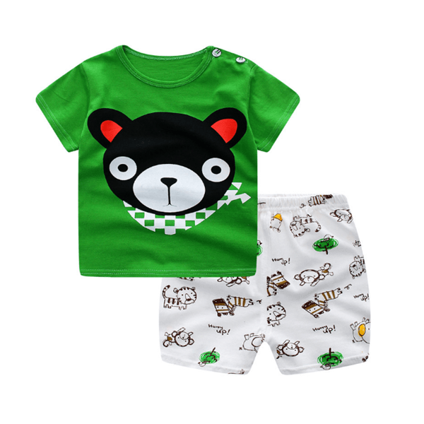 Cartoon Clothing Baby Boy Summer Clothes T-shirt Baby Girl Casual Clothing Sets Bennys Beauty World