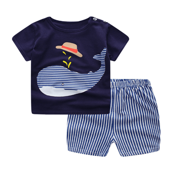 Cartoon Clothing Baby Boy Summer Clothes T-shirt Baby Girl Casual Clothing Sets Bennys Beauty World