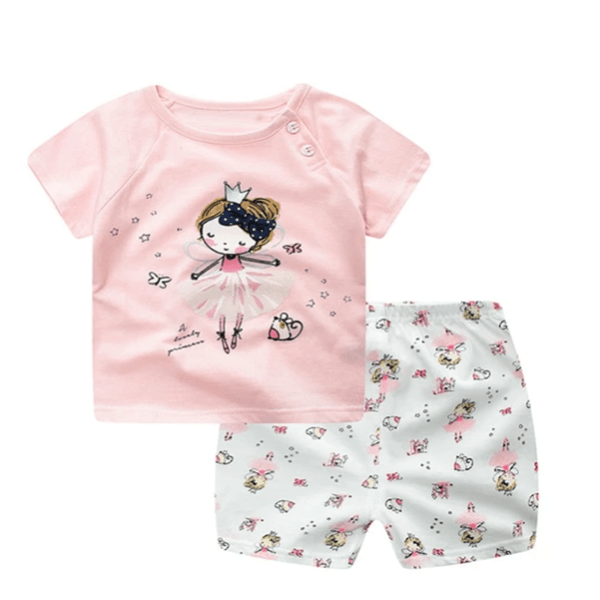 Cartoon Clothing Baby Boy Summer Clothes T-shirt Baby Girl Casual Clothing Sets Bennys Beauty World