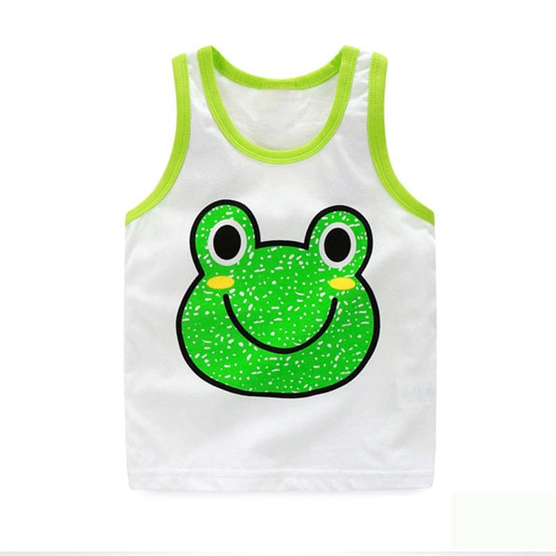 Cartoon kids in vest printing Bennys Beauty World