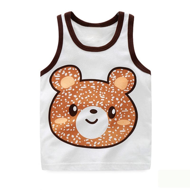 Cartoon kids in vest printing Bennys Beauty World