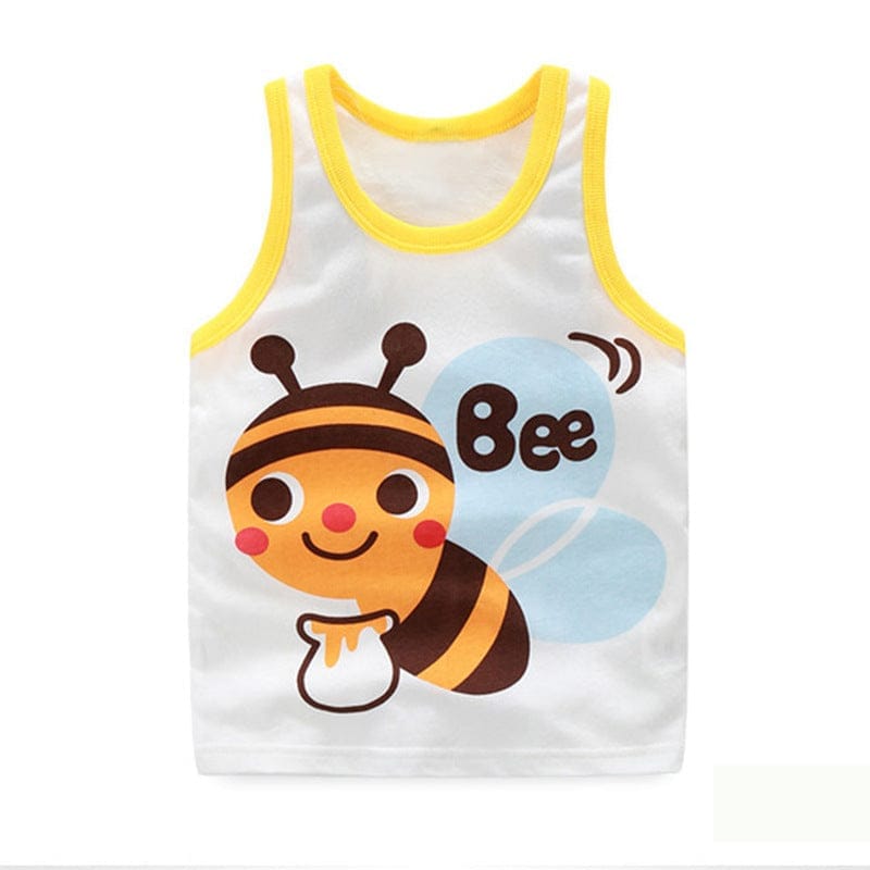 Cartoon kids in vest printing Bennys Beauty World