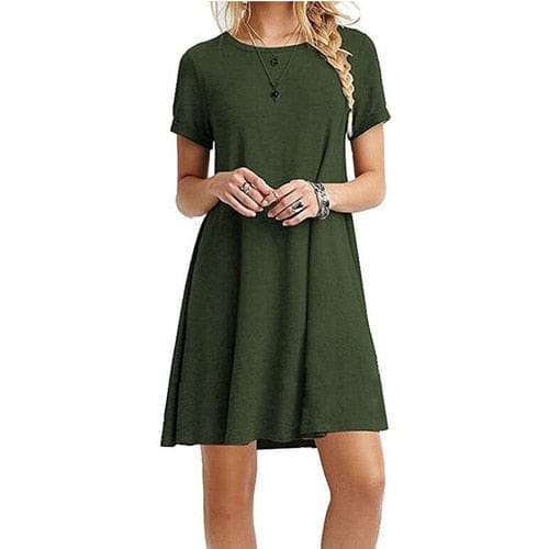 Casual Boho Beach Dresses Women's O-Neck Party Summer Dress Bennys Beauty World