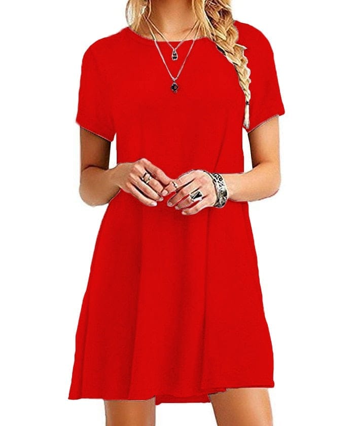 Casual Boho Beach Dresses Women's O-Neck Party Summer Dress Bennys Beauty World