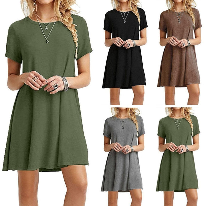 Casual Boho Beach Dresses Women's O-Neck Party Summer Dress Bennys Beauty World