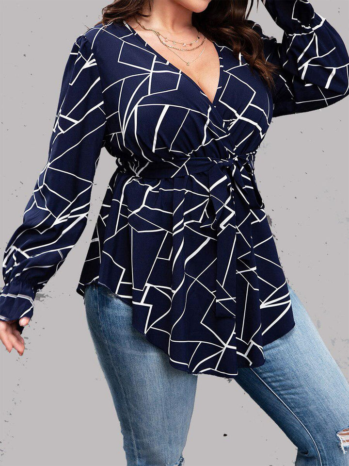 Casual Loose V-neck Women Blouses Bennys Beauty World