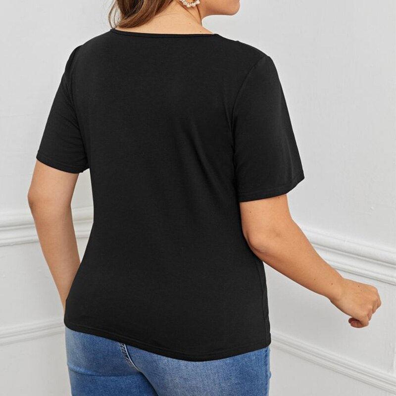 Casual Plus Size Clothes Black Summer T-Shirt Bennys Beauty World
