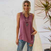 Casual Sleeveless Button Irregular T Shirt Summer 2020 Women Cotton Long Tees Bennys Beauty World