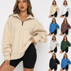 Casual Top Half Zipper Pullover Long Sleeved Sweatshirt Bennys Beauty World