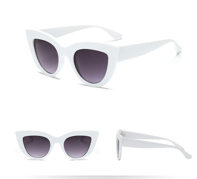 Cat Eye Sunglasses Women's Black And White Sunglasses Bennys Beauty World