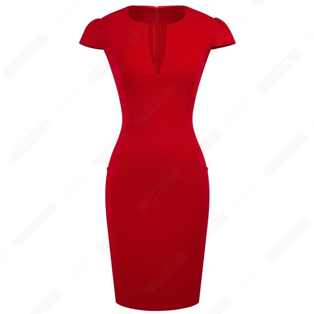 Celebrity Style Fashion  Bodycon Slim Business Sheath Party Dress Bennys Beauty World