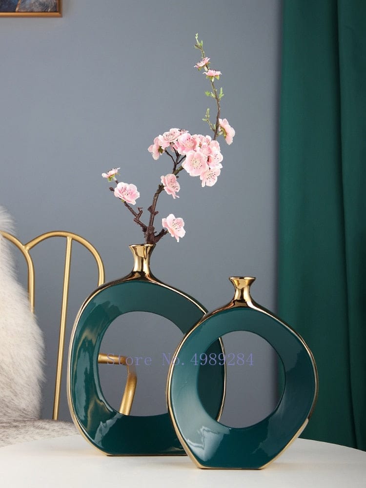 Ceramics Golden Cutout Vase Handicrafts Flower Vase Bennys Beauty World