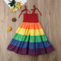 Children'S Skirt Summer Girls Rainbow Dress Suspender Princess Dress Bennys Beauty World