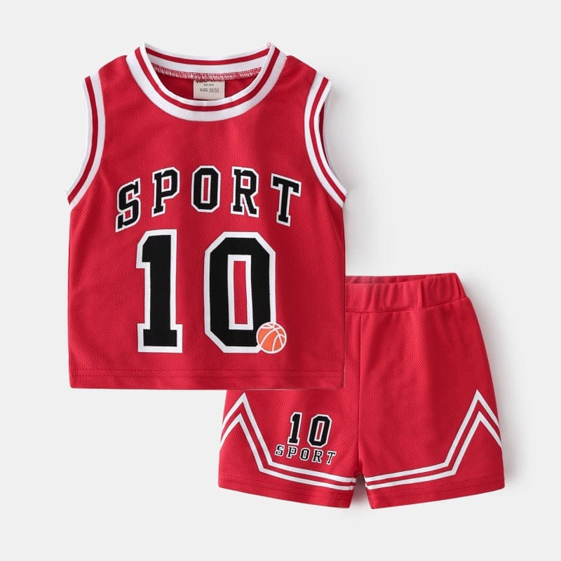 Children's Basketball Clothing Sweatshirt Two-piece Summer Style Bennys Beauty World