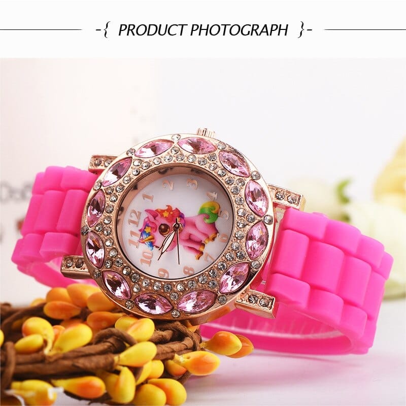 Children's  Quartz Wrist watches for Girls Cartoon Silicone strap Gift Watch Bennys Beauty World