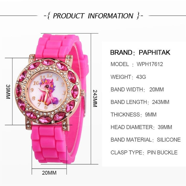 Children's  Quartz Wrist watches for Girls Cartoon Silicone strap Gift Watch Bennys Beauty World