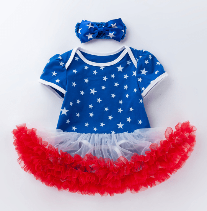 Children's clothing baby short-sleeved dress baby cartoon star princess dress Bennys Beauty World