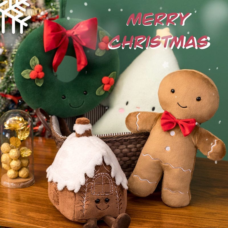 Christmas Gingerbread Man Igloo And Christmas Tree Plush Toy Bennys Beauty World