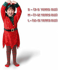 Christmas Kids Clothes Cute Sequin Elf Costumes Bennys Beauty World