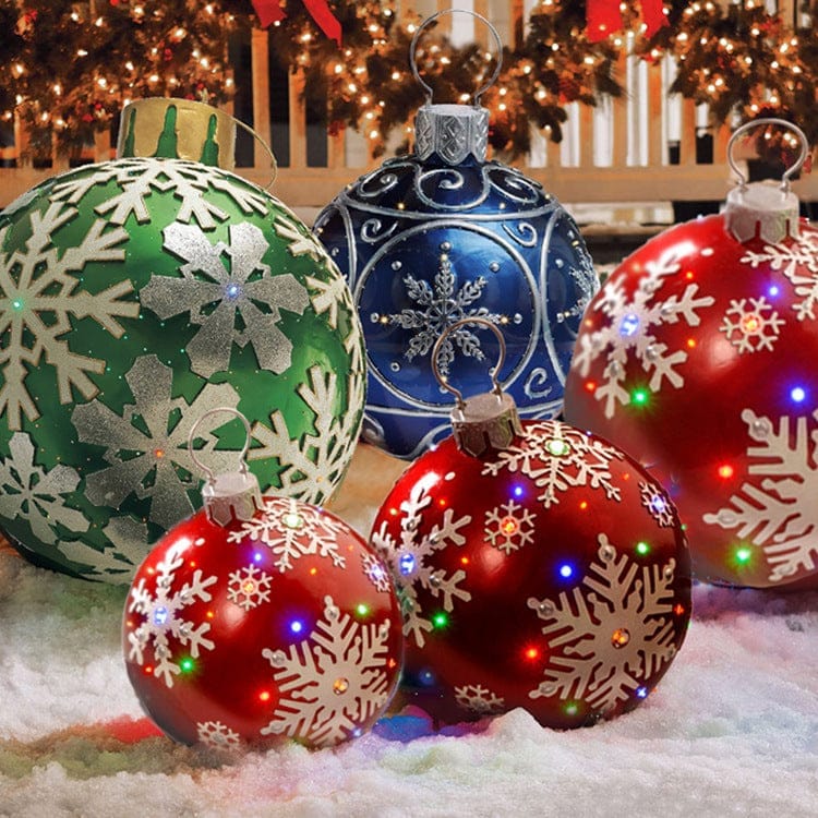 Christmas Ornament Ball Outdoor Pvc 60CM Inflatable Decorated Ball PVC Giant Big Large Balls Xmas Tree Decorations Toy Ball Bennys Beauty World