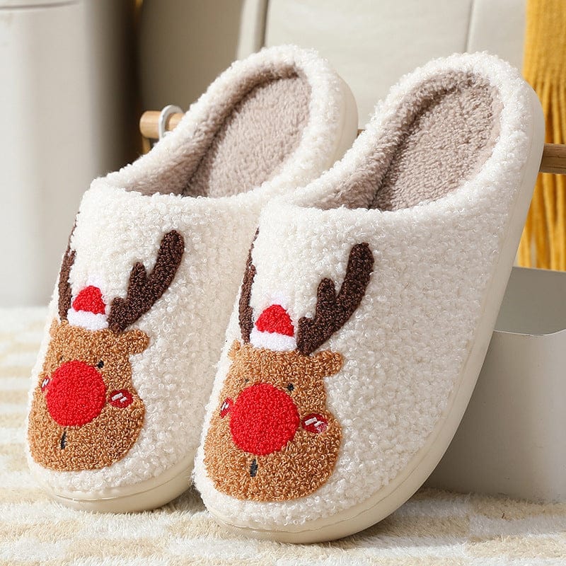 Christmas Shoes Winter Home Slippers Elk Soft Cozy Bedroom Slipper Bennys Beauty World