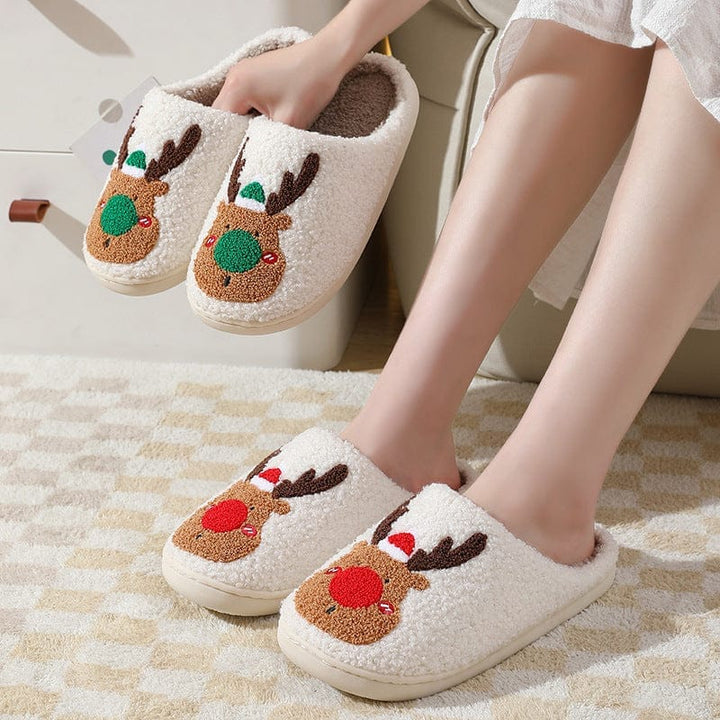 Christmas Shoes Winter Home Slippers Elk Soft Cozy Bedroom Slipper Bennys Beauty World