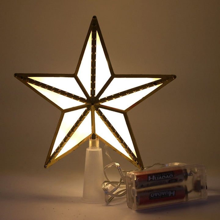 Christmas Tree Topper LED Light 3D Star Ornament Bennys Beauty World