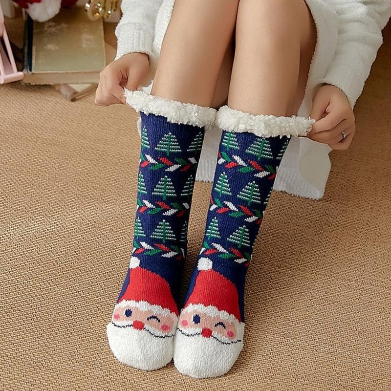 Christmas Warm Socks Plus Cotton Thick Cartoon Winter Socks – Bennys Beauty  World