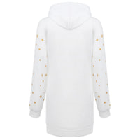 Christmas hot sale printed mid-length pocket hooded long-sleeved sweater Bennys Beauty World