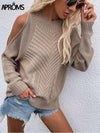 Cold Shoulder Knitted Loose Sweaters For Women Bennys Beauty World