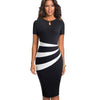 Color Block Business Casual Bodycon Office Sheath  Dress For Women Bennys Beauty World