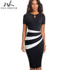 Color Block Business Casual Bodycon Office Sheath  Dress For Women Bennys Beauty World