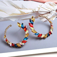 Colorful Rhinestones Metal Round Earring High-quality Crystals Drop Earrings Bennys Beauty World