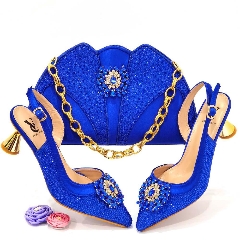 Colorful Rhinestones Women's Party Shoes And Bags Set Bennys Beauty World