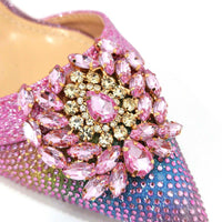 Colorful Rhinestones Women's Party Shoes And Bags Set Bennys Beauty World