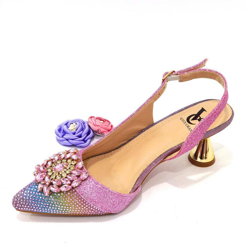 Colorful Rhinestones Women's Party Shoes And Bags Set Bennys Beauty World