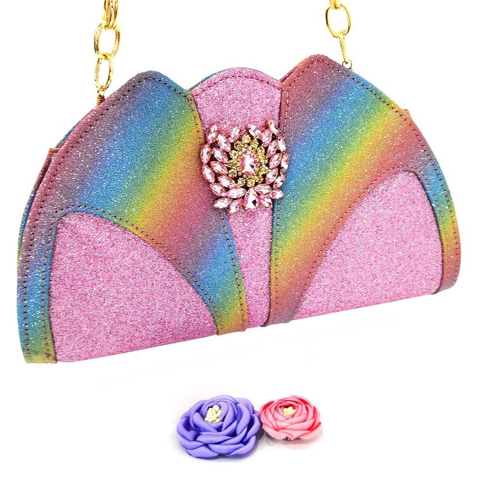 Colorful Rhinestones Women's Party Shoes And Bags Set Bennys Beauty World