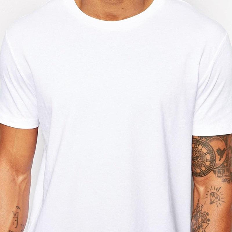 Cotton White Long T Shirt Hip Hop Men T-Shirt Bennys Beauty World