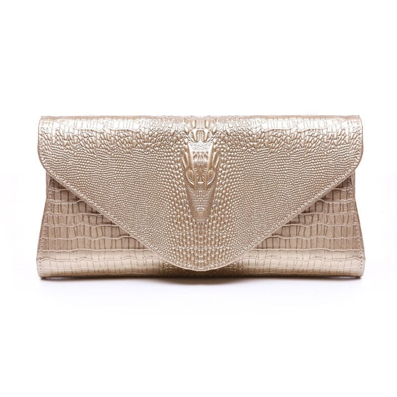 Crocodile pattern cow leather women clutch bag Bennys Beauty World